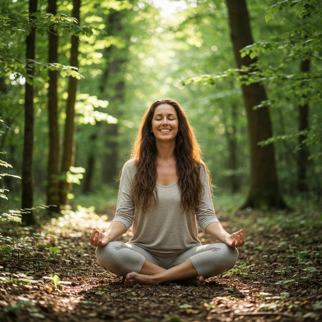 Kvinna i naturlig miljö